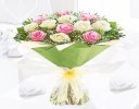 12 Pink and white rose mixed hand-tied with gypsophila Code: JGF945012PWR| Local delivery or collect from shop our only