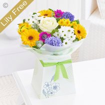 Bepoke Classic lily free spring petite gift box bouquet Code: SLFGBOXU1 | National delivery and local delivery or collect from shop