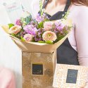 Happy Birthday lily free hand-tied bouquet with chocolates and card Code: LFBBDL1 | National delivery and local delivery or collect from our shop