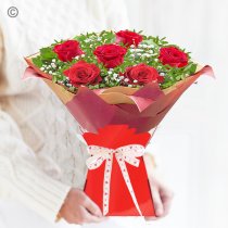 6 red rose romantic gift box Code: JGFV6206RR  | Local delivery or collect from our shop only