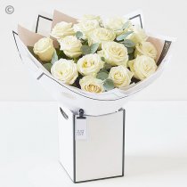 Beautifully Simple White Rose Bouquet Code: SIWRHT1  | National delivery and local delivery or collect from shop
